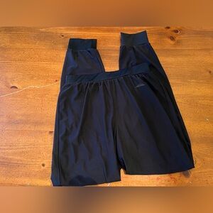 Balera Black Skinny Mesh Jogger Pants with Briefs - Size Medium Adult